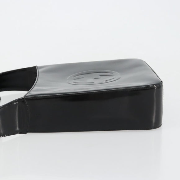 GUCCI Shoulder Bag Patent leather Black Silver 000 1013 0506 Auth 182360
