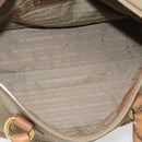 PRADA Hand Bag Canvas Leather Brown Gold Auth 182363-11