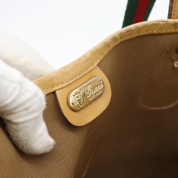 GUCCI Micro GG Supreme Web Sherry Line Bag PVC Beige 002 904 0223 Auth 182364