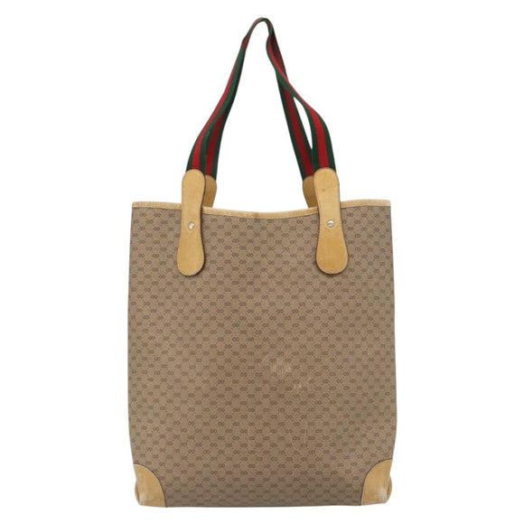 GUCCI Micro GG Supreme Web Sherry Line Bag PVC Beige 002 904 0223 Auth 182364