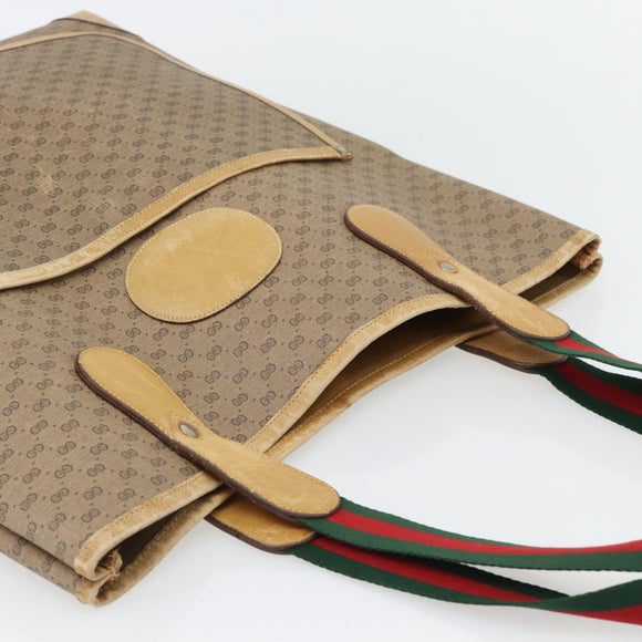 GUCCI Micro GG Supreme Web Sherry Line Bag PVC Beige 002 904 0223 Auth 182364