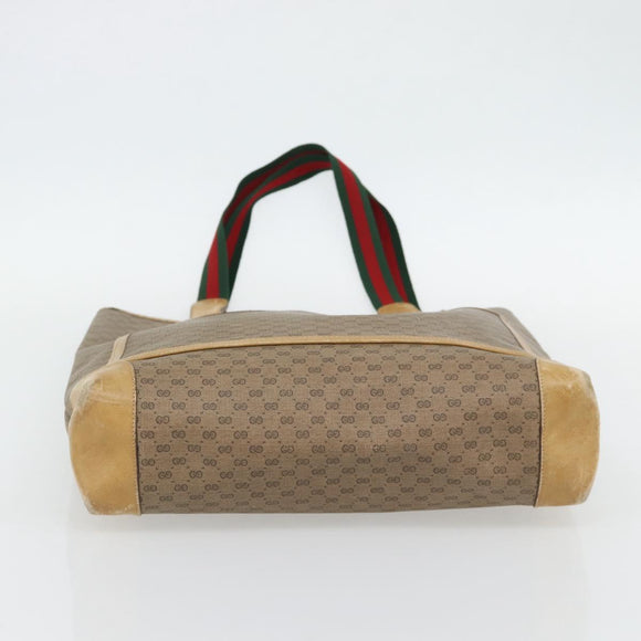 GUCCI Micro GG Supreme Web Sherry Line Bag PVC Beige 002 904 0223 Auth 182364