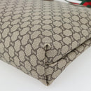 GUCCI GG Plus Supreme Web Sherry Line Tote Bag PVC Beige Red Green Auth 182365-9