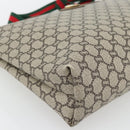 GUCCI GG Plus Supreme Web Sherry Line Tote Bag PVC Beige Red Green Auth 182365-14