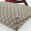 GUCCI GG Plus Supreme Web Sherry Line Tote Bag PVC Beige Red Green Auth 182365-15