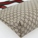 GUCCI GG Plus Supreme Web Sherry Line Tote Bag PVC Beige Red Green Auth 182365-16