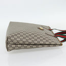 GUCCI GG Plus Supreme Web Sherry Line Tote Bag PVC Beige Red Green Auth 182365-4