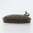 FENDI Zucca Canvas Shoulder Bag Black Brown Auth 182366-10