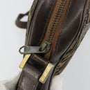 FENDI Zucca Canvas Shoulder Bag Black Brown Auth 182366-15