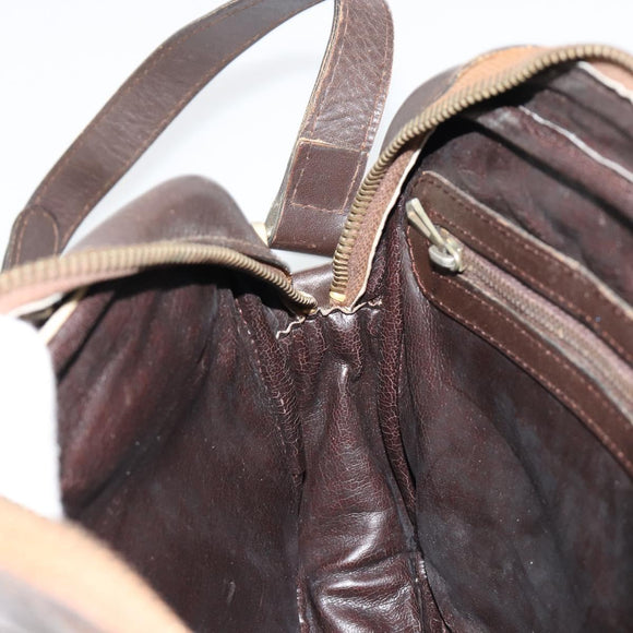 FENDI Zucca Canvas Shoulder Bag Black Brown Auth 182366
