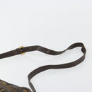 FENDI Zucca Canvas Shoulder Bag Black Brown Auth 182366-8