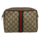 GUCCI GG Supreme Web Sherry Line Tas Beige Rood Groen 63 01 012 Auth 182367-2