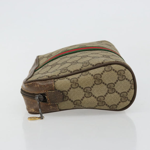 GUCCI GG Supreme Web Sherry Line Tas Beige Rood Groen 63 01 012 Auth 182367