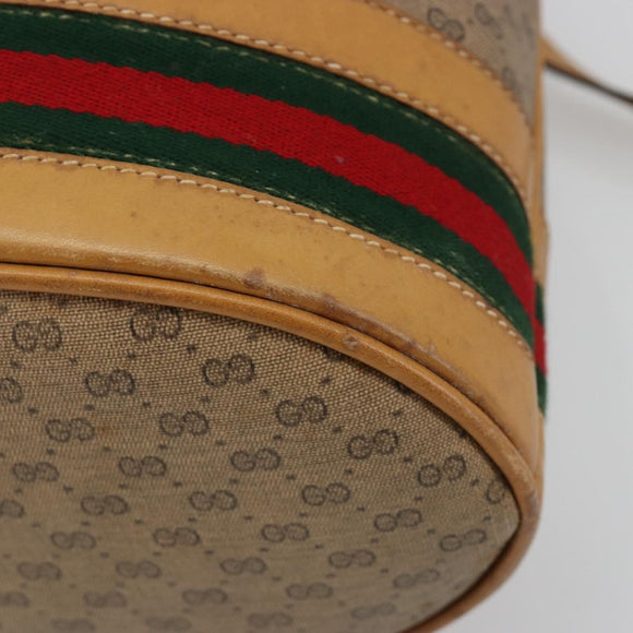 GUCCI Micro GG Supreme Web Sherry Line Bag PVC Beige 001 115 4793 Auth 182369