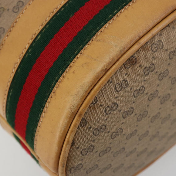 GUCCI Micro GG Supreme Web Sherry Line Bag PVC Beige 001 115 4793 Auth 182369