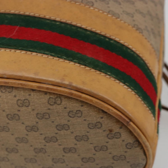 GUCCI Micro GG Supreme Web Sherry Line Bag PVC Beige 001 115 4793 Auth 182369