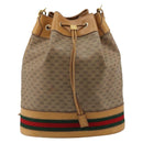 GUCCI Micro GG Supreme Web Sherry Line Bag PVC Beige 001 115 4793 Auth 182369-2