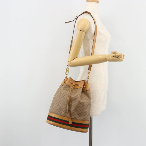 GUCCI Micro GG Supreme Web Sherry Line Bag PVC Beige 001 115 4793 Auth 182369