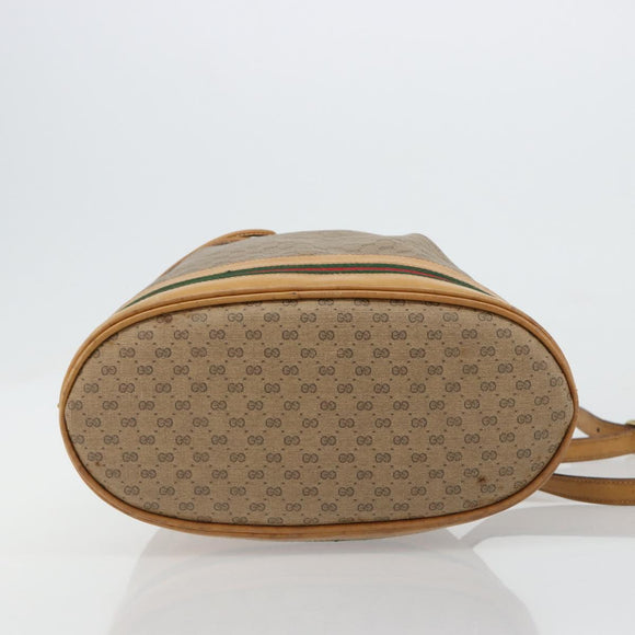 GUCCI Micro GG Supreme Web Sherry Line Bag PVC Beige 001 115 4793 Auth 182369