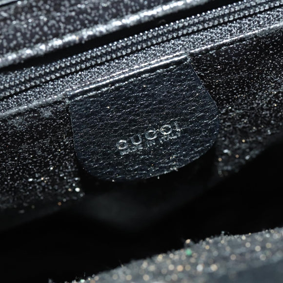 GUCCI Hand Bag Leather 2way Black Silver 000 2058 0307 5 Auth 182370