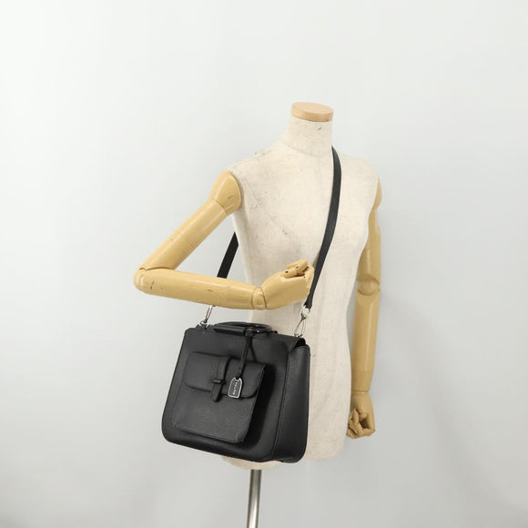GUCCI Hand Bag Leather 2way Black Silver 000 2058 0307 5 Auth 182370