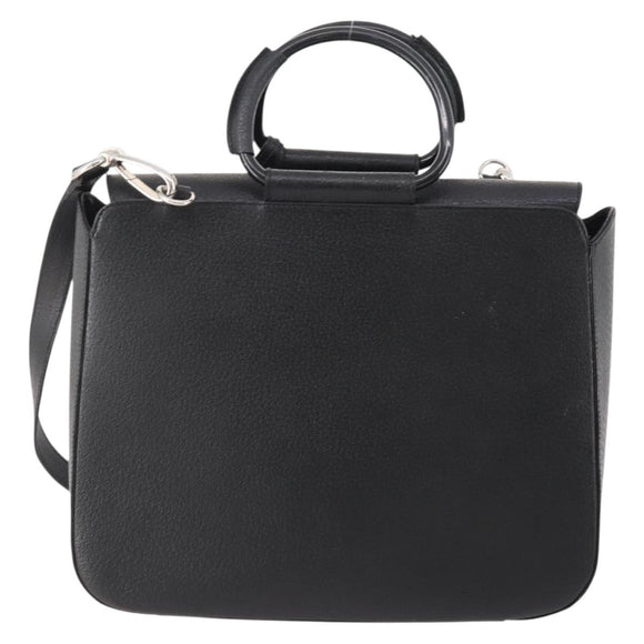 GUCCI Hand Bag Leather 2way Black Silver 000 2058 0307 5 Auth 182370
