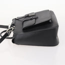 GUCCI Hand Bag Leather 2way Black Silver 000 2058 0307 5 Auth 182370-4