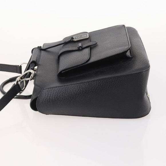 GUCCI Hand Bag Leather 2way Black Silver 000 2058 0307 5 Auth 182370