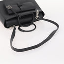 GUCCI Hand Bag Leather 2way Black Silver 000 2058 0307 5 Auth 182370-7