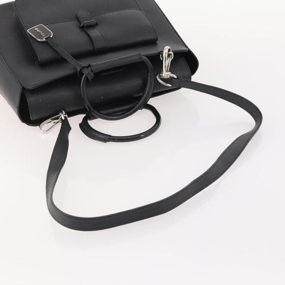 GUCCI Hand Bag Leather 2way Black Silver 000 2058 0307 5 Auth 182370