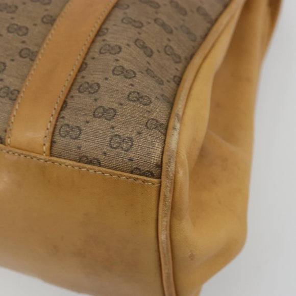 GUCCI Micro GG Supreme Hand Bag PVC Beige Gold 000 46 4857 Auth 182375