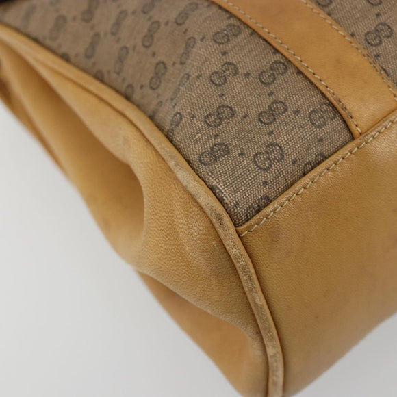 GUCCI Micro GG Supreme Hand Bag PVC Beige Gold 000 46 4857 Auth 182375