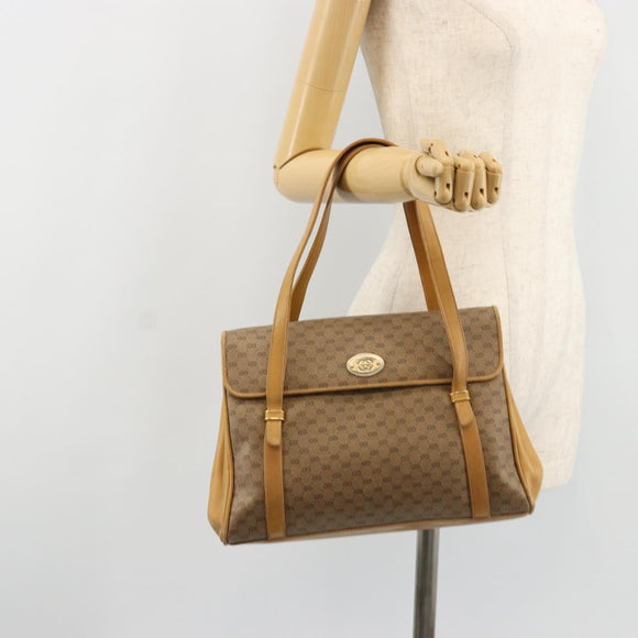 GUCCI Micro GG Supreme Hand Bag PVC Beige Gold 000 46 4857 Auth 182375