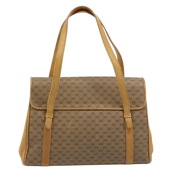 GUCCI Micro GG Supreme Hand Bag PVC Beige Gold 000 46 4857 Auth 182375