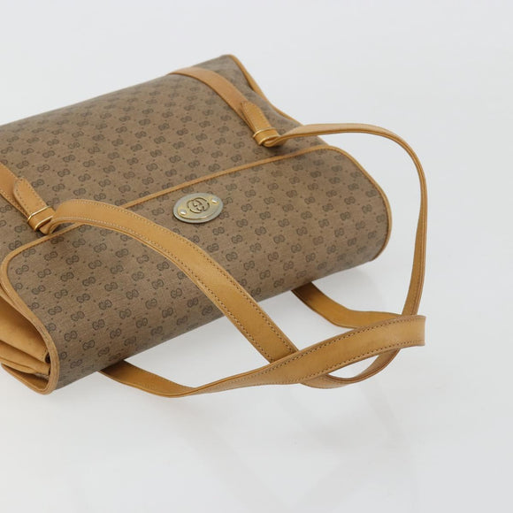 GUCCI Micro GG Supreme Hand Bag PVC Beige Gold 000 46 4857 Auth 182375