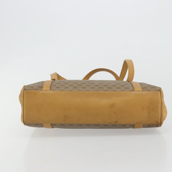 GUCCI Micro GG Supreme Hand Bag PVC Beige Gold 000 46 4857 Auth 182375
