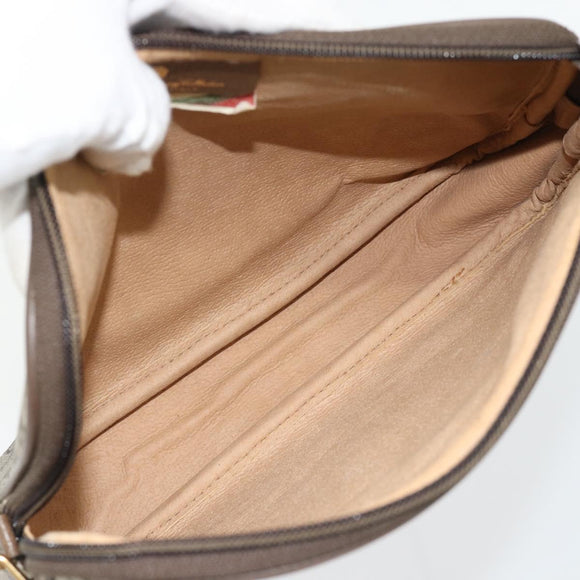GUCCI GG Supreme Schoudertas PVC Beige Goud 97 02 068 Auth 182376