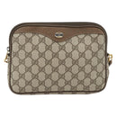 GUCCI GG Supreme Schoudertas PVC Beige Goud 97 02 068 Auth 182376-13