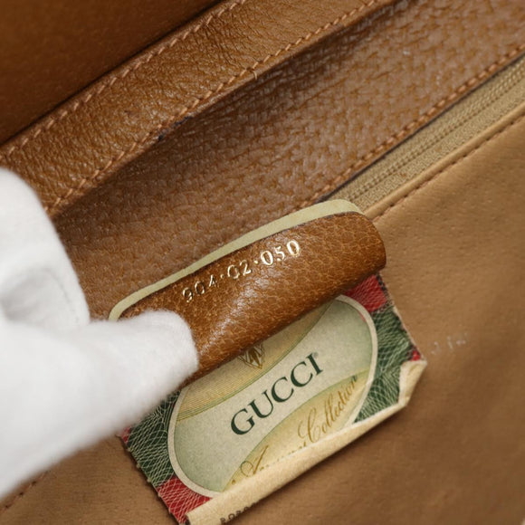 GUCCI GG Supreme Shoulder Bag PVC White Gold 904 02 050 Auth 182377
