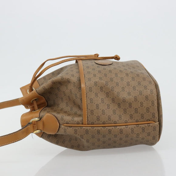 GUCCI Micro GG Supreme Shoulder Bag PVC Beige Gold 001 904 0791 Auth 182379