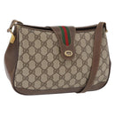 GUCCI GG Supreme Web Sherry Line Tasche PVC Beige Gold 116 02 076 Auth 182380-1
