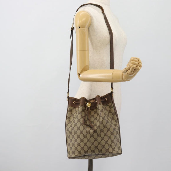 GUCCI GG Supreme Shoulder Bag PVC Beige Gold 001 115 6179 4023 Auth 182381