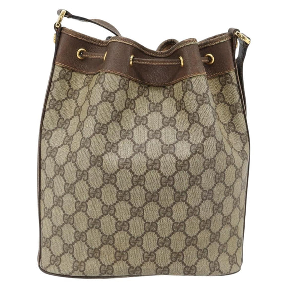 GUCCI GG Supreme Shoulder Bag PVC Beige Gold 001 115 6179 4023 Auth 182381
