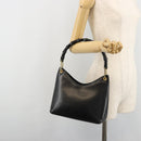 GUCCI Bamboo Shoulder Bag Leather Black Gold 001 3008 Auth 182382-22