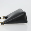 GUCCI Bamboo Shoulder Bag Leather Black Gold 001 3008 Auth 182382-5