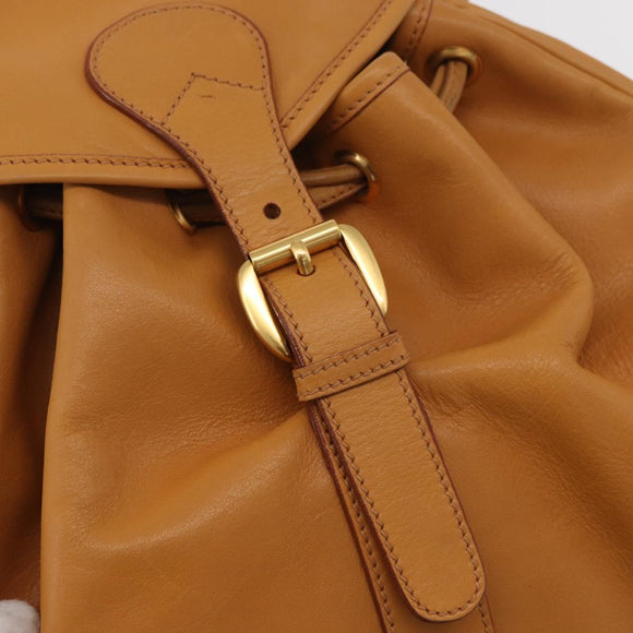 GUCCI Backpack Leather Beige Gold 003 58 0008 Auth 182383