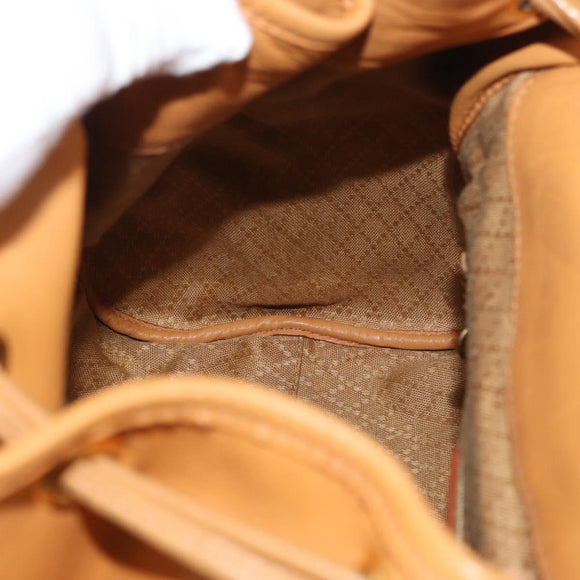 GUCCI Backpack Leather Beige Gold 003 58 0008 Auth 182383