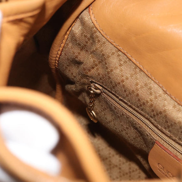 GUCCI Backpack Leather Beige Gold 003 58 0008 Auth 182383