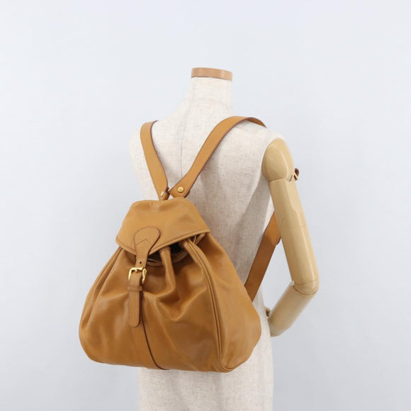 GUCCI Backpack Leather Beige Gold 003 58 0008 Auth 182383