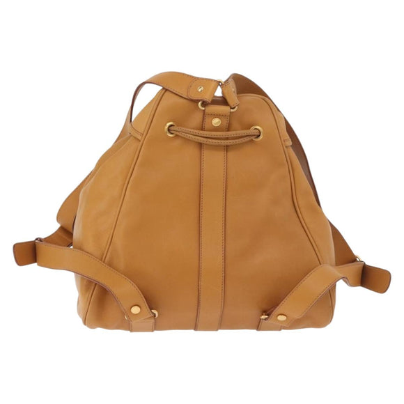 GUCCI Backpack Leather Beige Gold 003 58 0008 Auth 182383